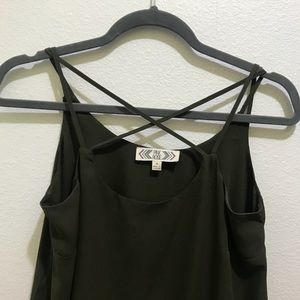 Army green cross strap tank
